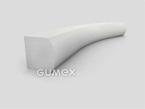 "D" Gummiprofil, 19,5x20/R14mm, 45°ShA, NR-SBR, -40°C/+80°C, weiß, 